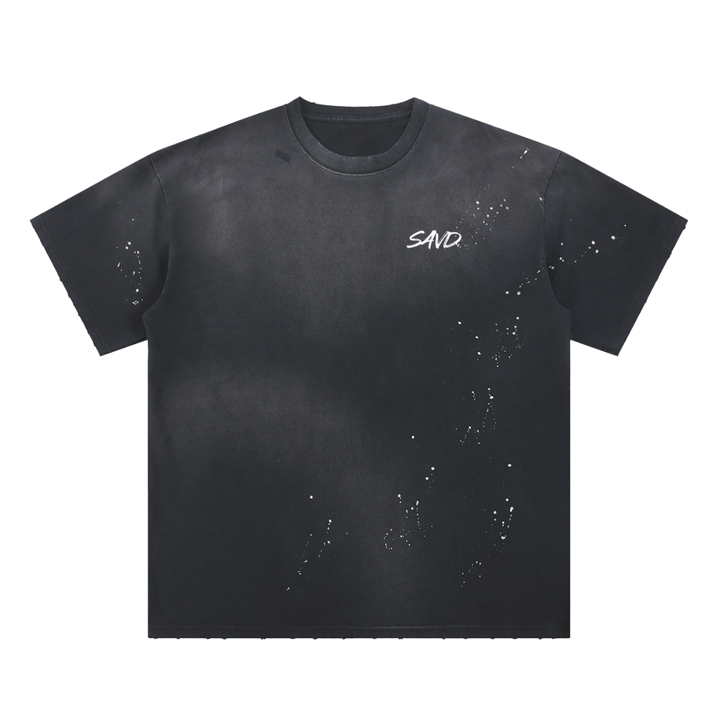 Hand-Frayed Sunfade Paint Splatter T-Shirt